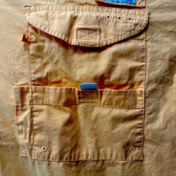 COLUMBIA PFG Tamiami Fishing Shirt Men 4XL Orange Vented Roll Tab Performance - Picture 6 of 10